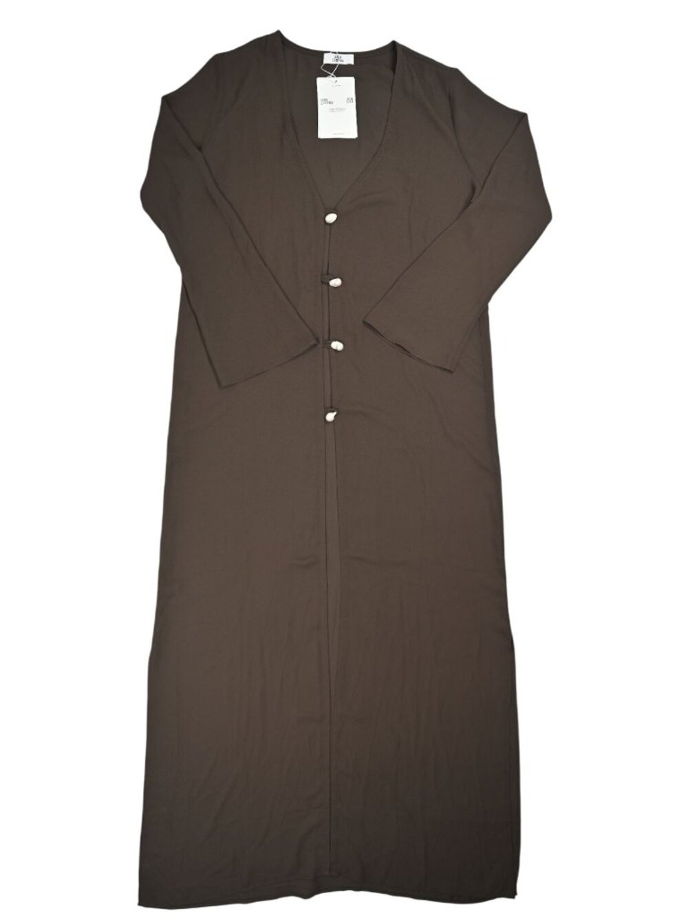 Sara Cristina Pearl Kaftan Dress in Brown